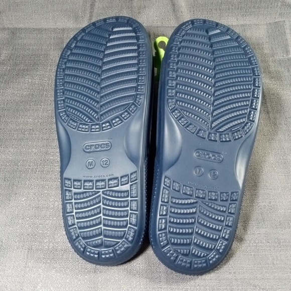 Crocs Classic Slides Sandals Mens Size 12 Blue Iconic Comfort + Jibbitz Charms - Picture 5 of 9